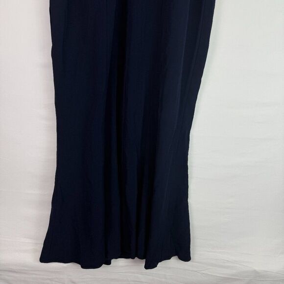 Show Me Your Mumu Morgan Gown V Neck Stretch Rich Navy Crisp Blue Crepe 3X - Picture 6 of 8